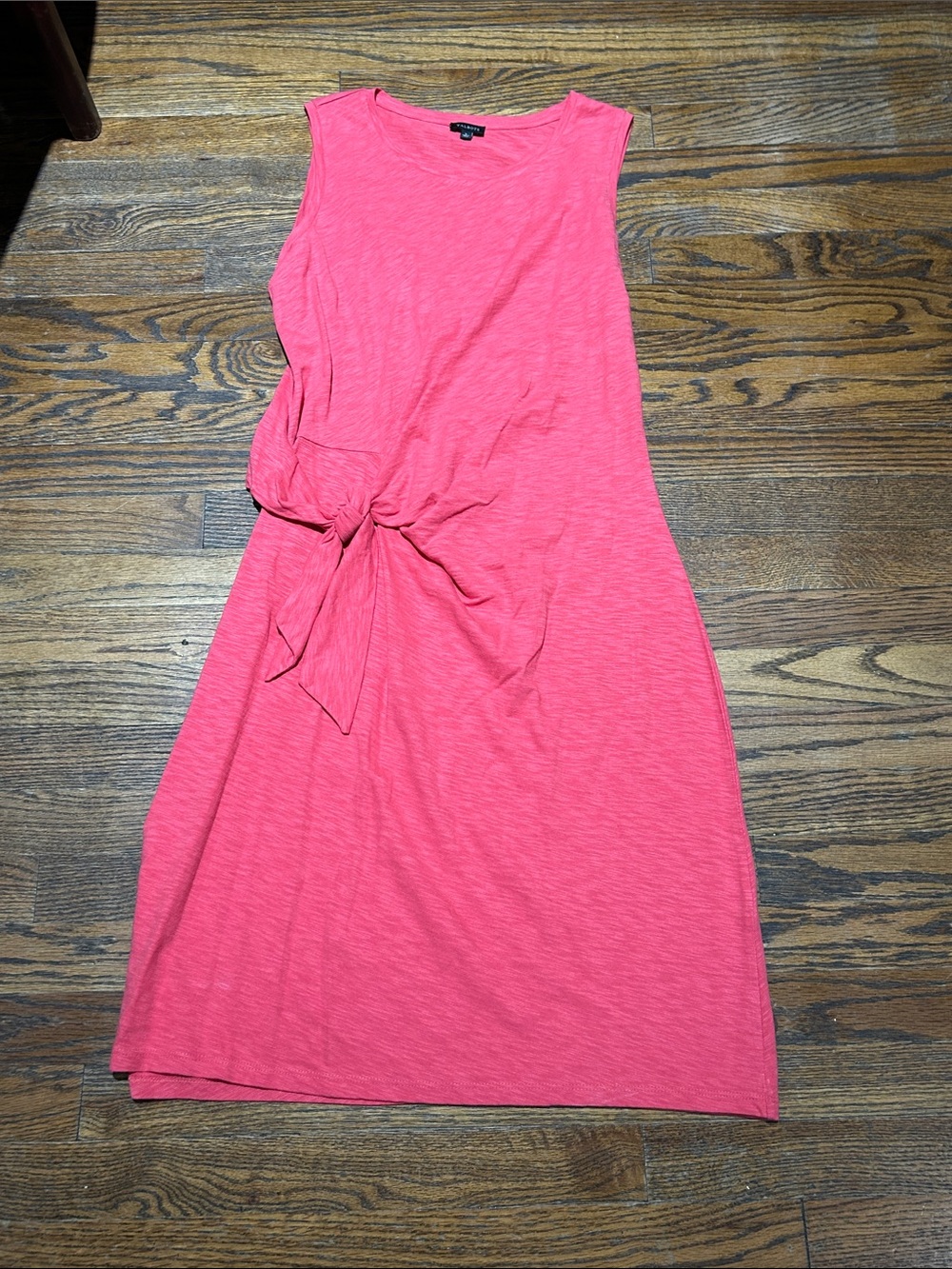 Talbots Coral Pink Sleeveless Midi Dress with Side Knot